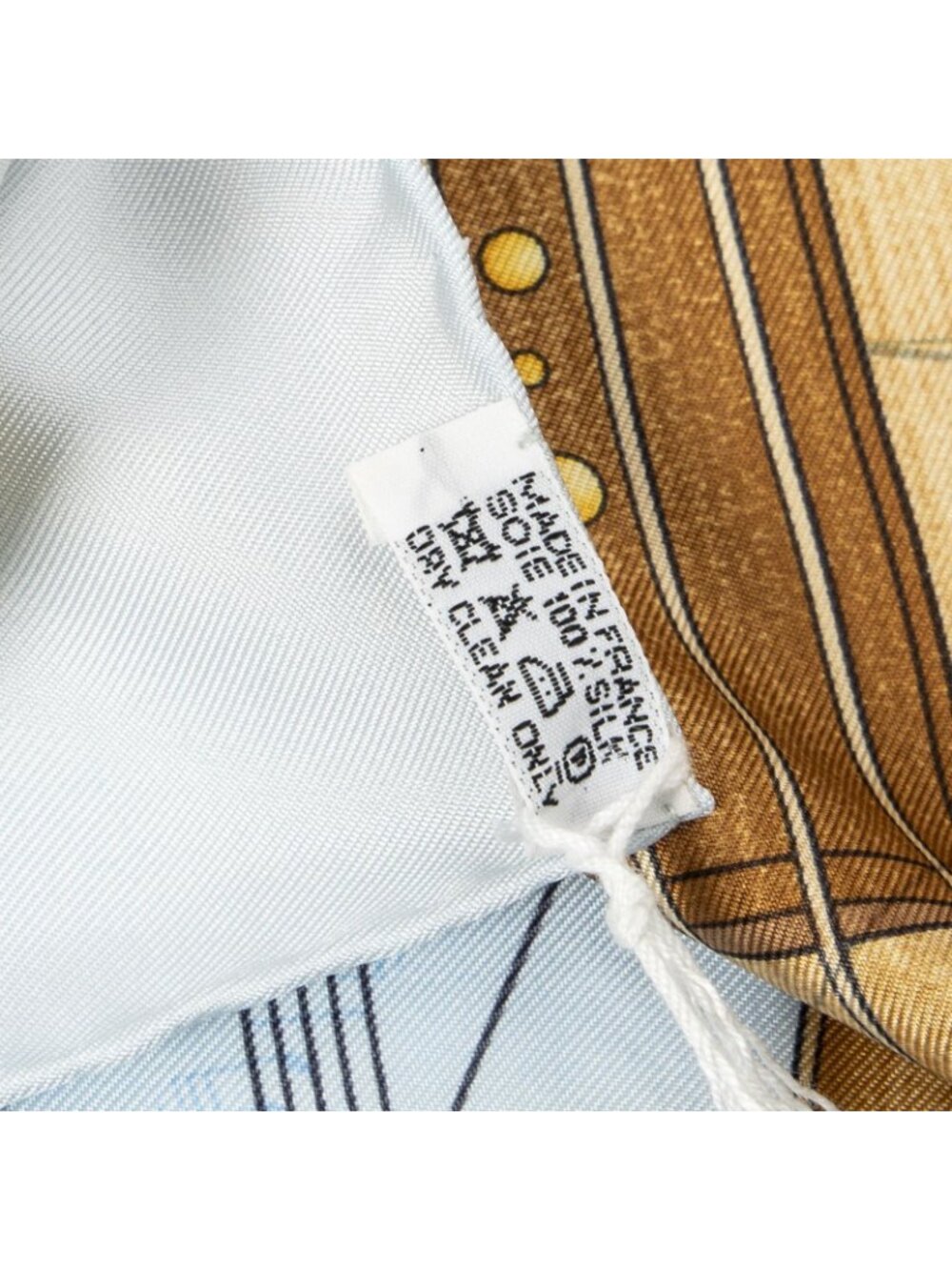 Hermes Scarf Light Blue Brown Silk - Picture 5 of 5